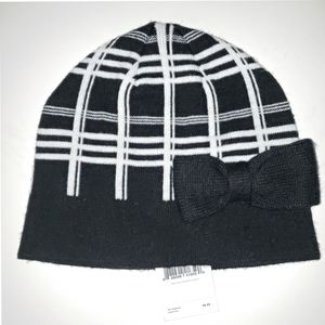 Kate Spade New York Scuba Plaid Beanie with Bow